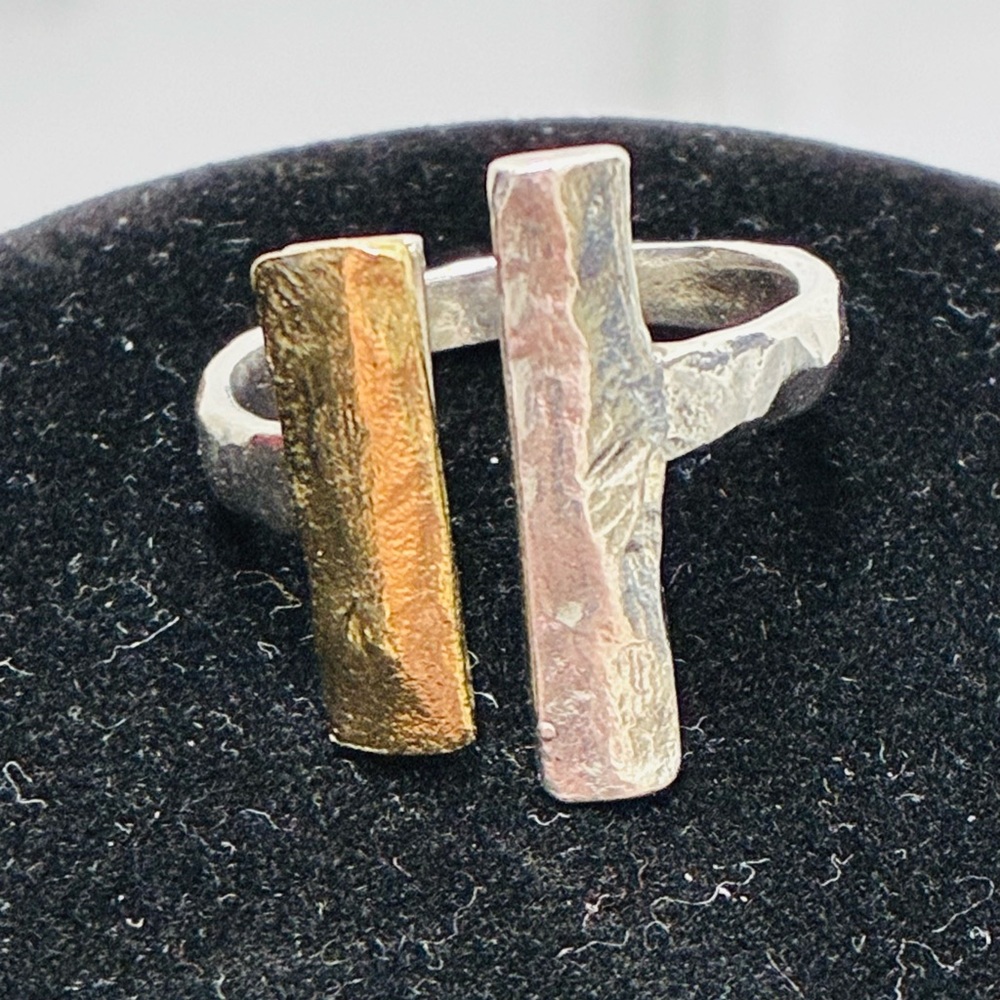 925 Sterling Silver Adjustable Size Opulenza Mixed Metal Ring